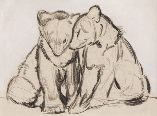 Paul JOUVE (1878-1973) - Deux jeunes ours, 1927.